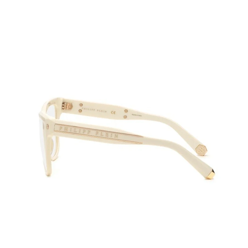 NWT PHILIPP PLEIN VPP051M 03GF Shiny Cream Eyeglasses